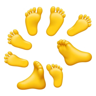 yellow emoji blushing and feet in the air behind  sticker