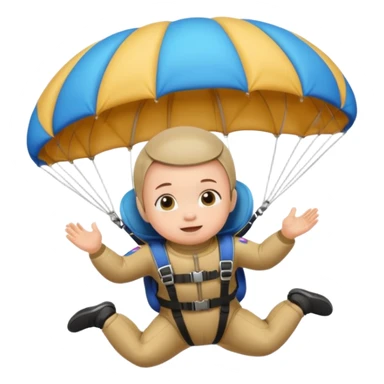 Skydiving baby with parachute and UFO sticker
