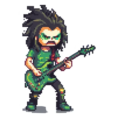 heavy metal concert, headbanging, electric guitar solo sticker