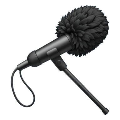 boom fluffy microphone with stick sticker