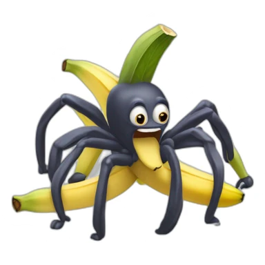 Araignée qui mange une banane sticker