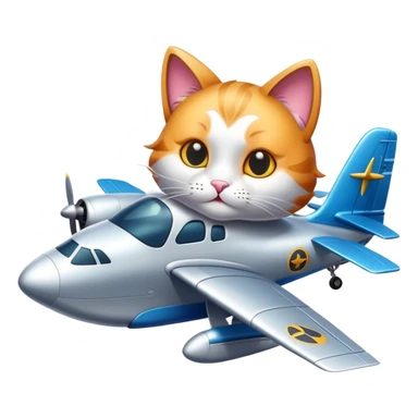 Make a hybrid of plane and cat  sticker