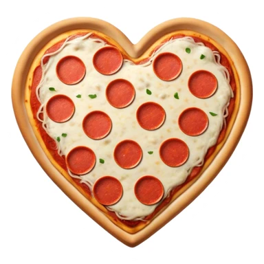 Heart shaped pizza sticker