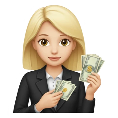 Blonde girl money  sticker