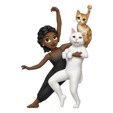 Dancer with a cat  sticker