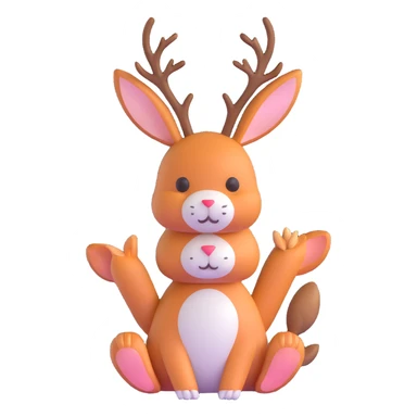 rabbit with deer antlers sticker