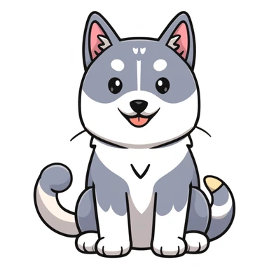 Husky and pitbull and cat sticker