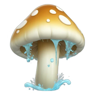 Water spewing from mushroom tips sticker