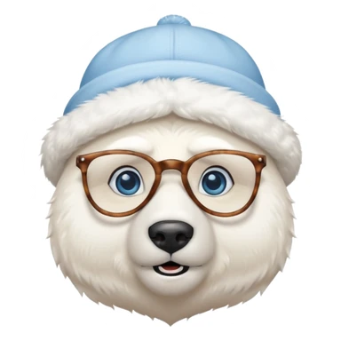  polar bear wearing glasses and a hat sticker