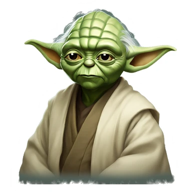 Maestro yoda, realista, a color, usando anteojos  sticker
