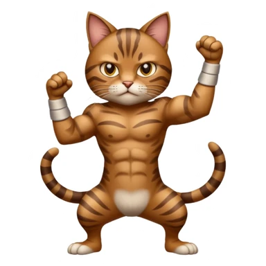 cat doing MMA fighting sticker