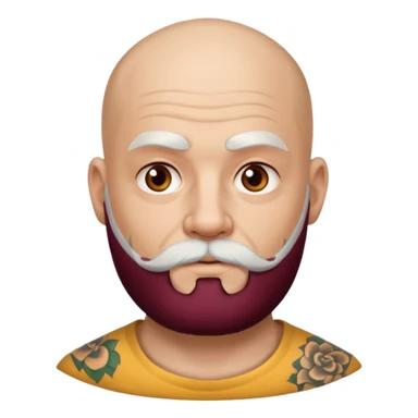   tattooed baldies with white bearded  Half body sticker