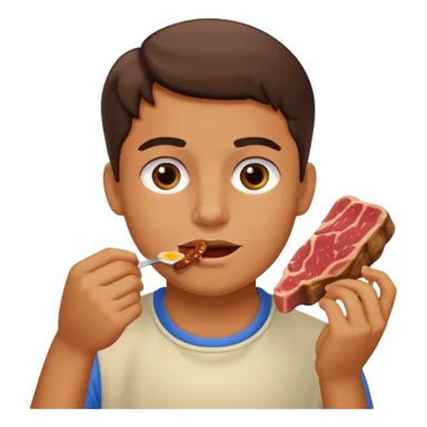 Person eating meat sticker