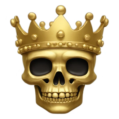 Skull king crown gold sticker