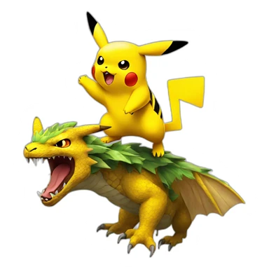Pikachu sur Dragon feu sticker