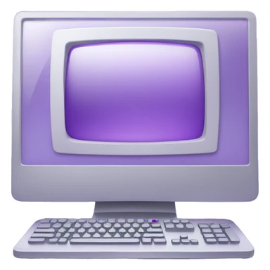 A Computer with a violet gradient with a center taskbar inside thescreen sticker