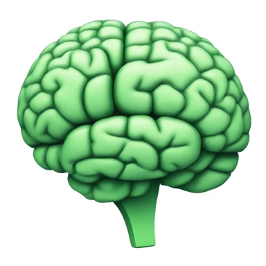 a brain with a greenish color sticker