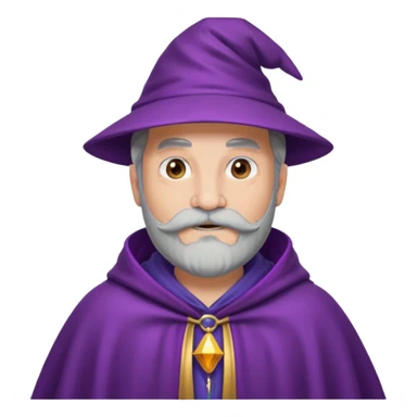 wizard with mustache, purple cloack sticker