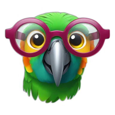 parrot in transparent glasses sticker