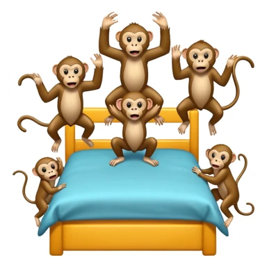 Cinco monitos salta en la cama uno se cayó se golpeó la cabeza mamá llamo al doctor ye le doctor dijo no más monos saita em la cama sticker