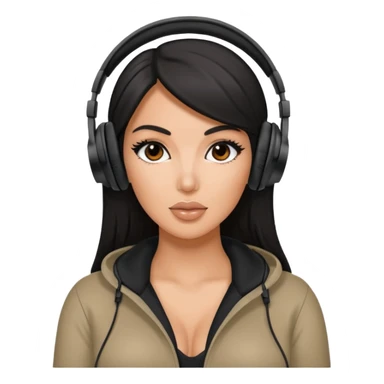 kim kardashian Black Headphones sticker