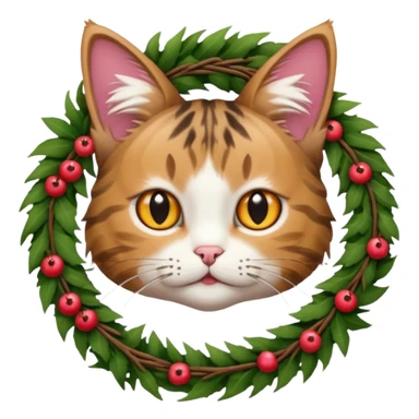 wreath cat sticker