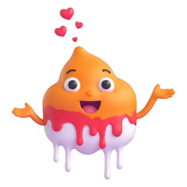 a character melting and in love, expressive, cute sticker