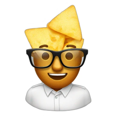 nacho chip with glasses sticker