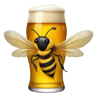 Bee with a beer sticker