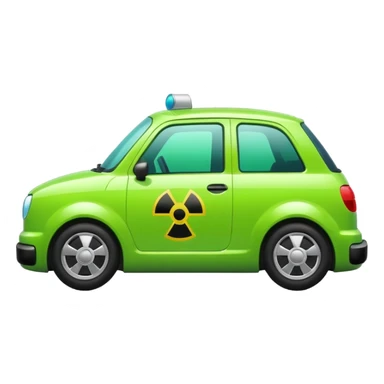 Create an emoji car color radioactive green. I need only the car. sticker