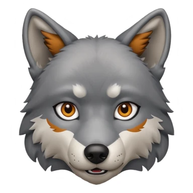 realistic wolf sitting down sticker