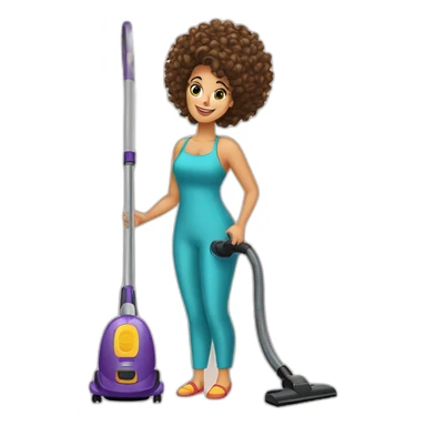 a Moroccan curvyhair do the housework vacuum cleaner sticker