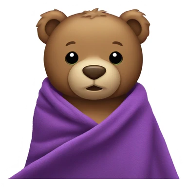 teddy bear with purple blanket sticker