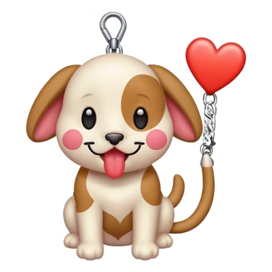 IOS heart eyes face with tongue out on leash sticker