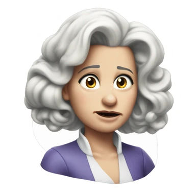 photorealistic Ursula von der Leyenl sad sticker