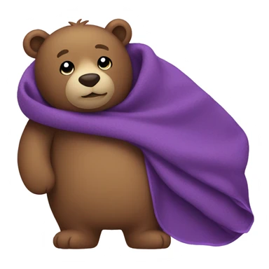 bear with purple blanket sticker