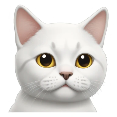 White British cat fall in love  sticker