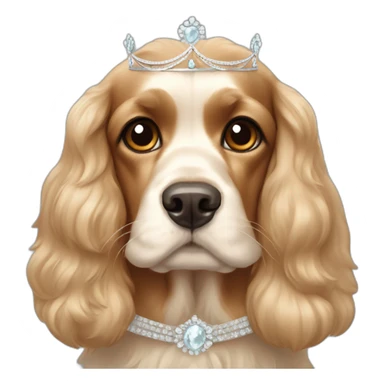 cocker spaniel with a tiara sticker