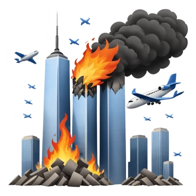 A plane crasing into the twin towers sticker