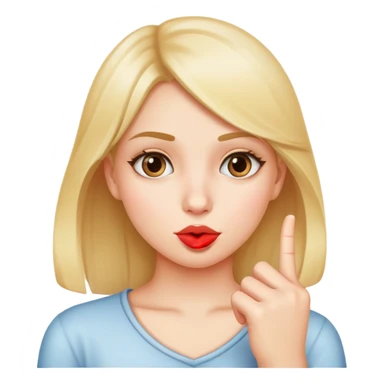 a girl with one finger infront of her lips, signaling "secret" sticker