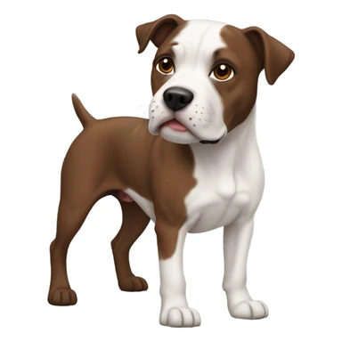 a white pithull with a brown spot and a black pitbull  sticker