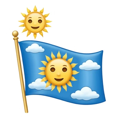 Design a rectangular emoji-style flag representing the realm of the gods sticker