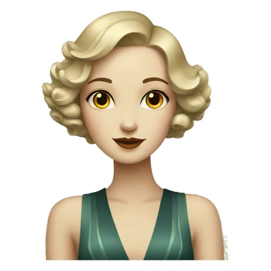 Art deco girl sticker