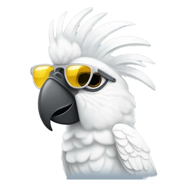 Front white cockatoo with sunglasses sticker