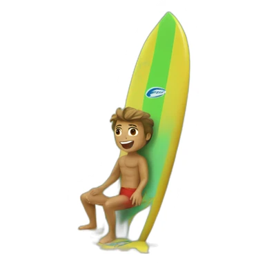 Chat sur un surf sticker