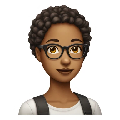 Girl with glasses portrait sticker