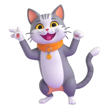 cat pointing and laughing at you sticker