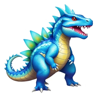 Colorful Exotic Aurorus-Feraligatr-Amaura-Salamence-Fakémon-hybrid-creature (full body)  sticker