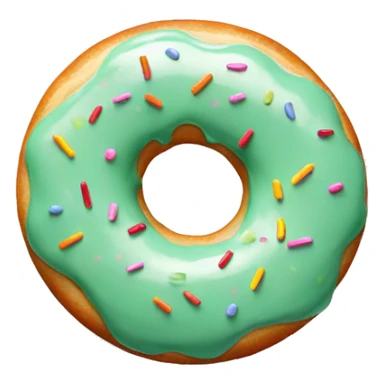 donut with light green glaze and colorful sprinkles sticker
