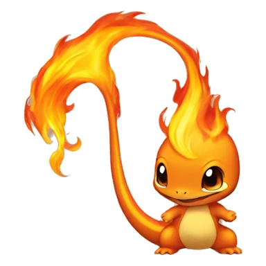 Charmander with a flame on its tail-tip sticker